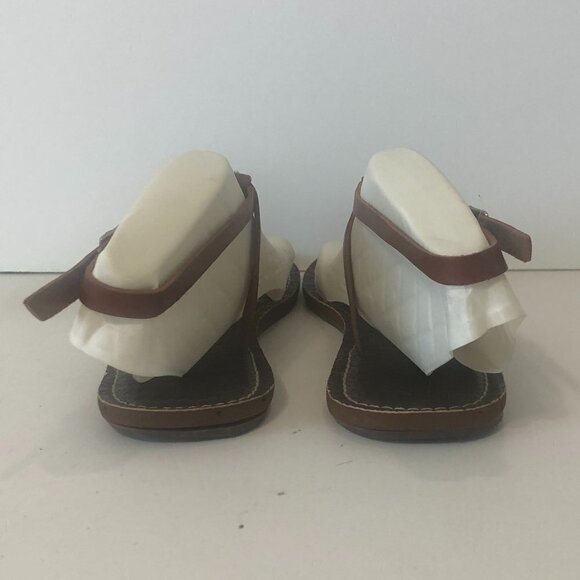 ROXY T-Strap  Sandals Women's Size US7/7.5 Brown Multicolor Beading Leather - Picture 6 of 11